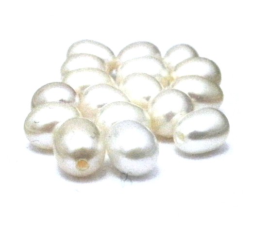 White 5-5.5mm Half Drilled Drop Single Pearls